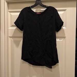 Barbara Lesser scoop neck black tee. Size  M
